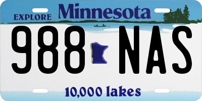 MN license plate 988NAS