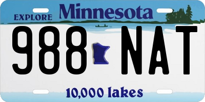 MN license plate 988NAT