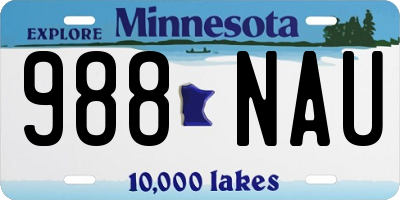 MN license plate 988NAU