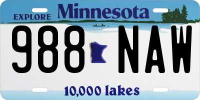 MN license plate 988NAW