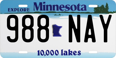 MN license plate 988NAY