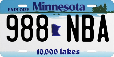 MN license plate 988NBA