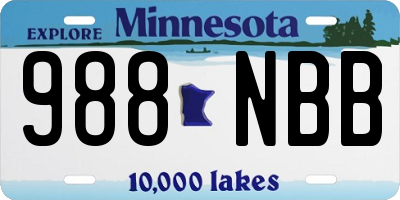MN license plate 988NBB