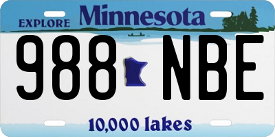 MN license plate 988NBE
