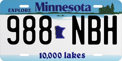 MN license plate 988NBH