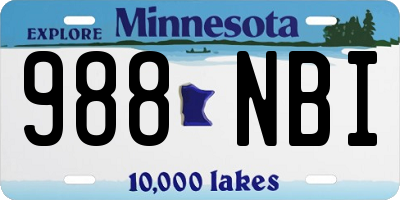 MN license plate 988NBI