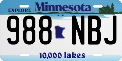 MN license plate 988NBJ