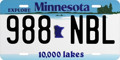 MN license plate 988NBL