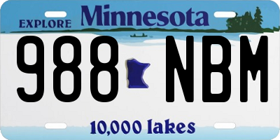 MN license plate 988NBM