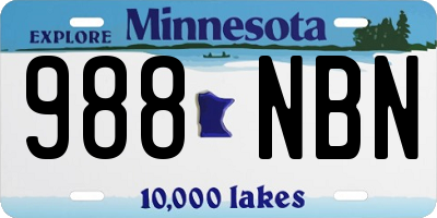 MN license plate 988NBN