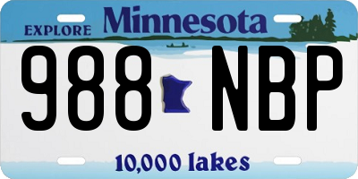 MN license plate 988NBP