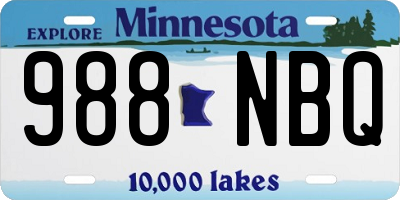 MN license plate 988NBQ
