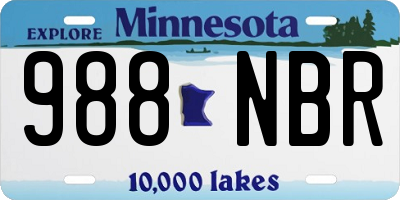 MN license plate 988NBR