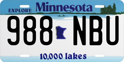 MN license plate 988NBU