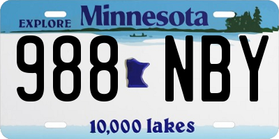 MN license plate 988NBY