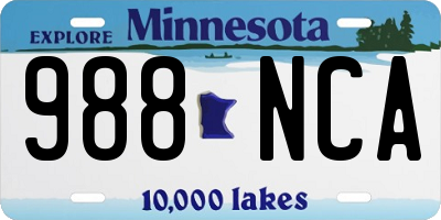 MN license plate 988NCA