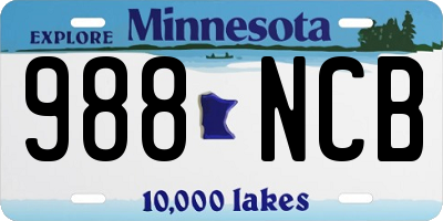 MN license plate 988NCB
