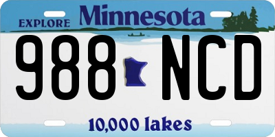 MN license plate 988NCD