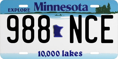 MN license plate 988NCE