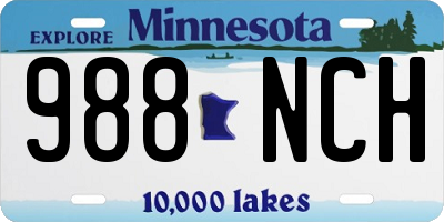 MN license plate 988NCH