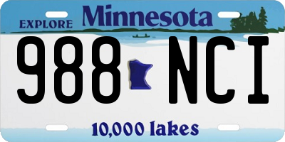 MN license plate 988NCI
