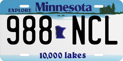 MN license plate 988NCL