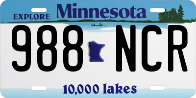 MN license plate 988NCR