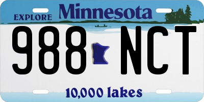 MN license plate 988NCT