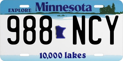 MN license plate 988NCY