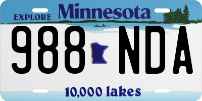 MN license plate 988NDA