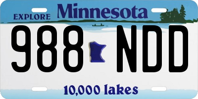 MN license plate 988NDD