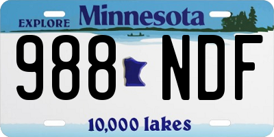 MN license plate 988NDF