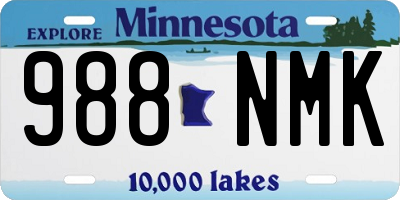 MN license plate 988NMK
