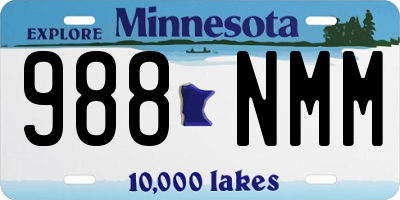 MN license plate 988NMM