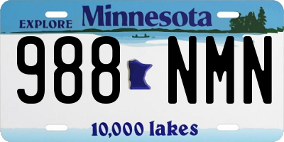 MN license plate 988NMN