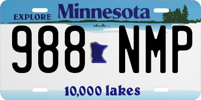 MN license plate 988NMP