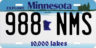 MN license plate 988NMS