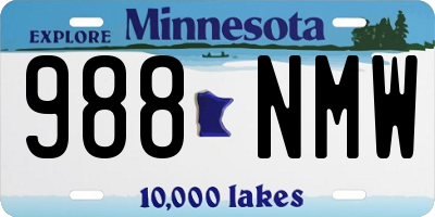 MN license plate 988NMW