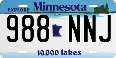 MN license plate 988NNJ