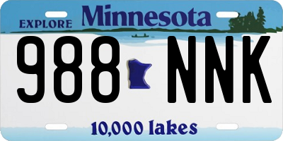 MN license plate 988NNK