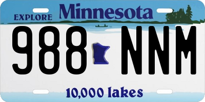 MN license plate 988NNM