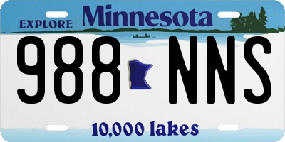 MN license plate 988NNS