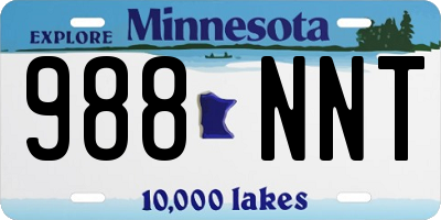 MN license plate 988NNT