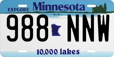 MN license plate 988NNW