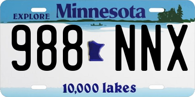 MN license plate 988NNX