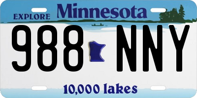 MN license plate 988NNY