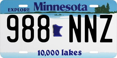 MN license plate 988NNZ