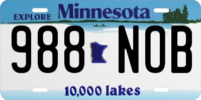 MN license plate 988NOB