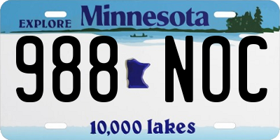 MN license plate 988NOC