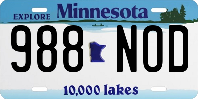 MN license plate 988NOD
